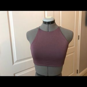 Purple cotton crop top